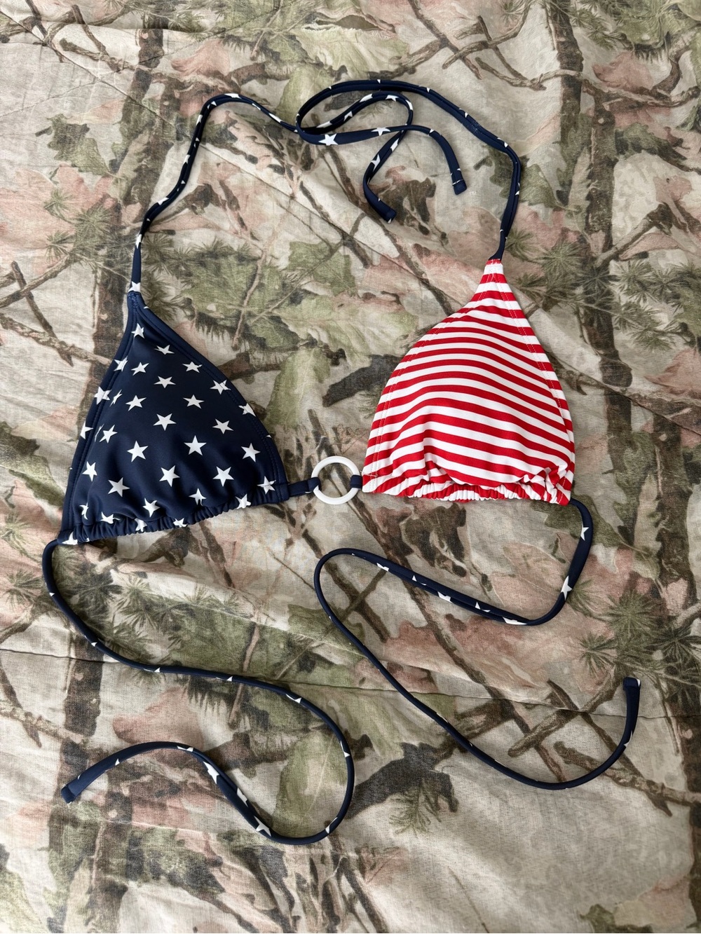 wild fable Red & Navy American Flag Triangle Bikini Top